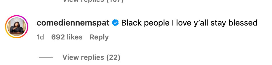 ms pat instagram comment