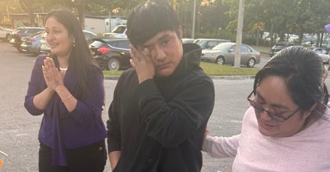 Juan Carlos Lopez-Gomez and his family after his release.