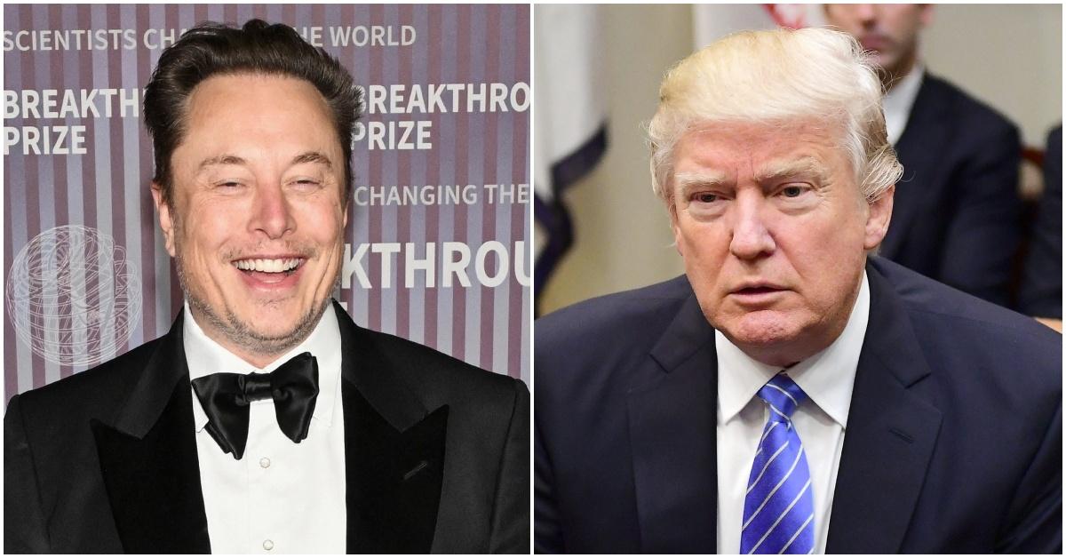 Elon Musk and Donald Trump on separate occasions. 