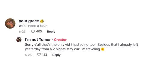 A person asking for a tour of the hallway apartment