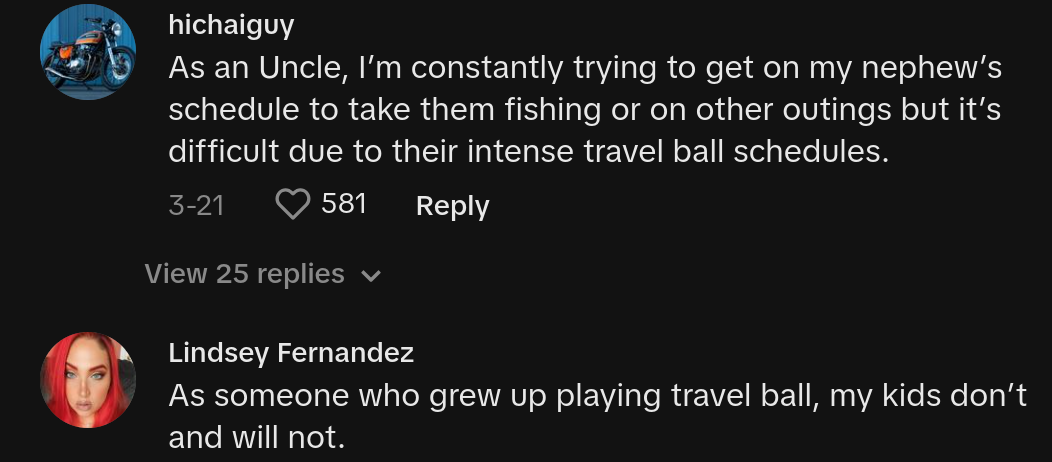 parent travel ball okay to not do