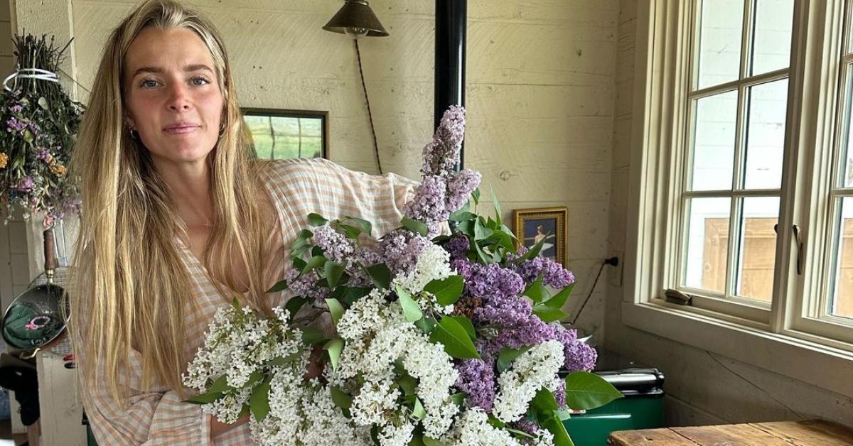 Hannah Neeleman with flowers at the Ballerina Farm