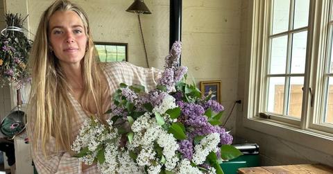 Hannah Neeleman with flowers at the Ballerina Farm