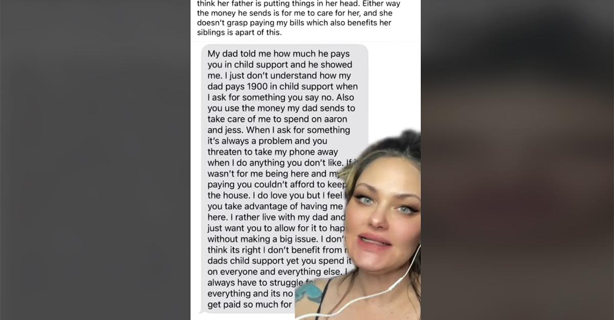 Daughter thinks mom should share child support TikTok