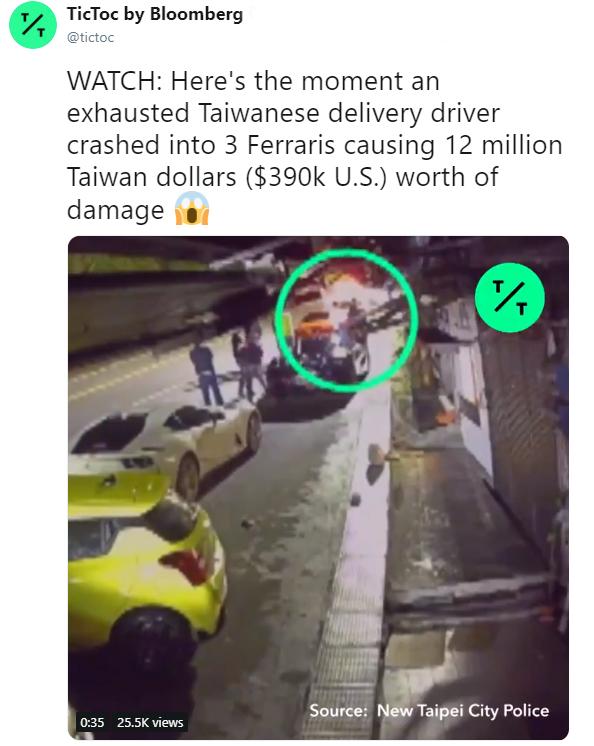 taiwain man ferrari crash