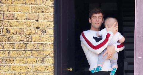 Tom Daley and his son