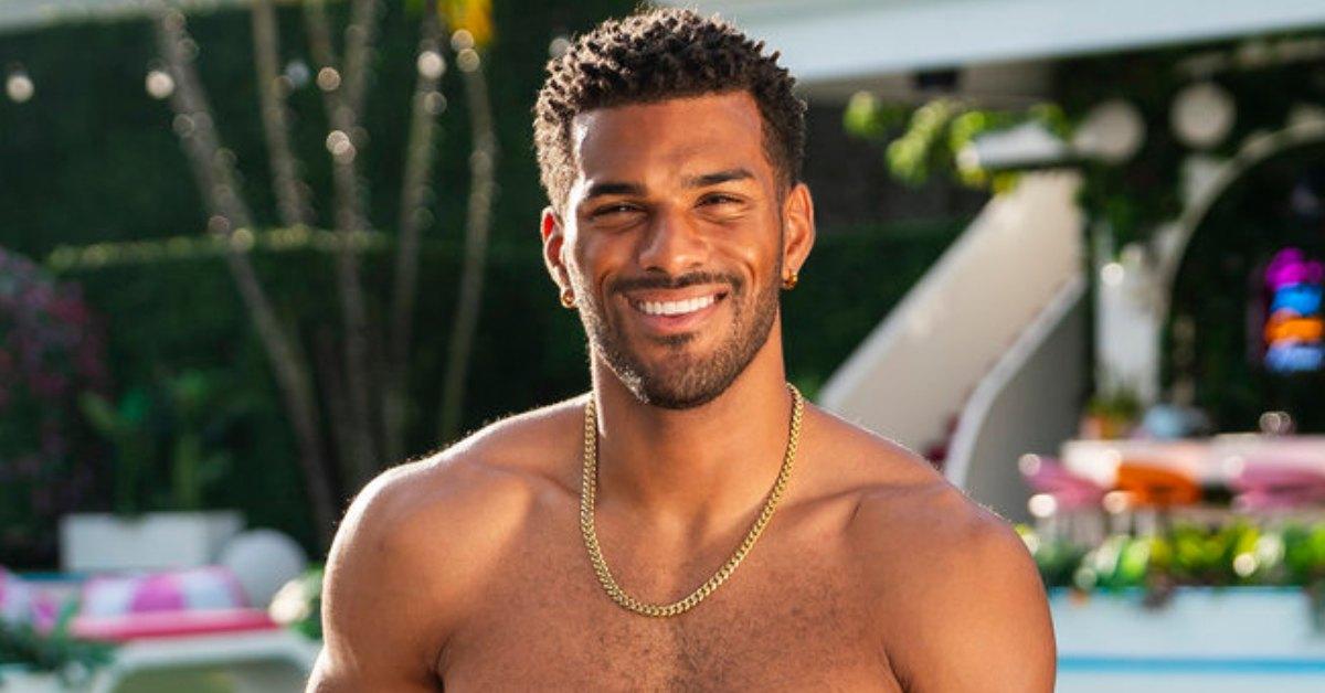 Jeremiah Brown from Season 7 of 'Love Island USA' shirtless by the pool.