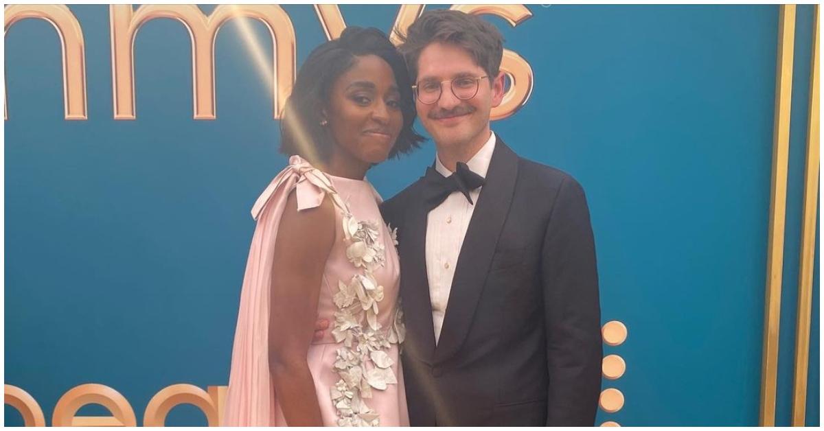 Ayo Edebiri and Colin Burgess at the 2022 Emmys 