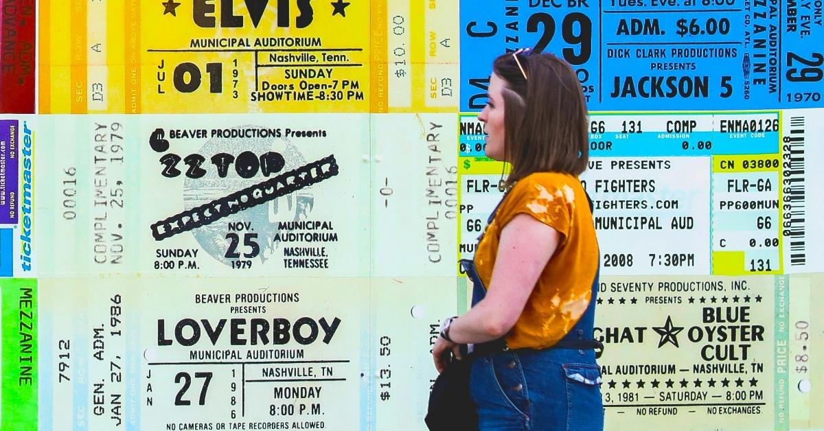 Women and concert posters