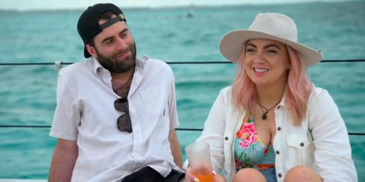 Austin and Becca on a boat on their honeymoon on MAFS
