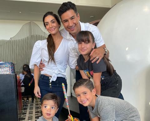 Courtney Laine Mazza, Mario Lopez, Gia Francesca Lopez, Dominic Lopez, Santino Lopez