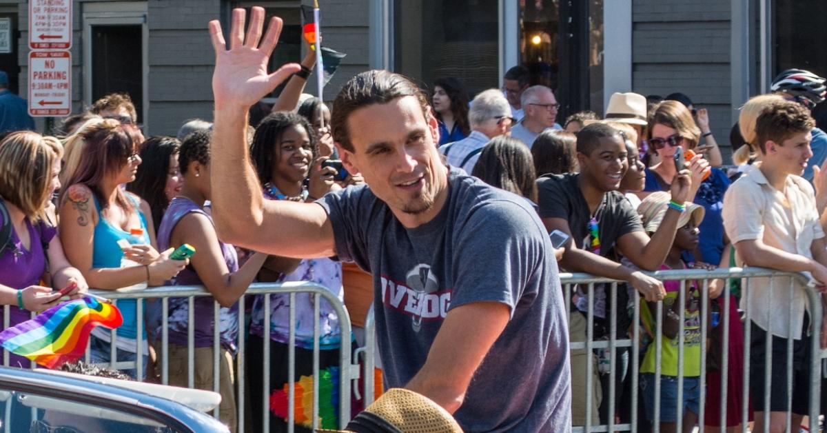 Chris Kluwe at a Pride parade