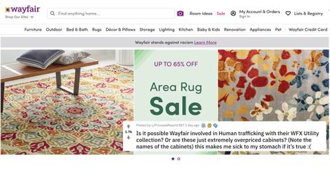 wayfair trafficking