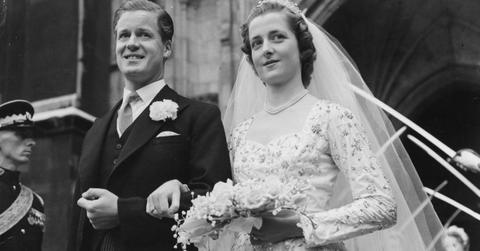 John Spencer, Viscount Althorp and Frances Spencer, Viscountess Althorp on their wedding day