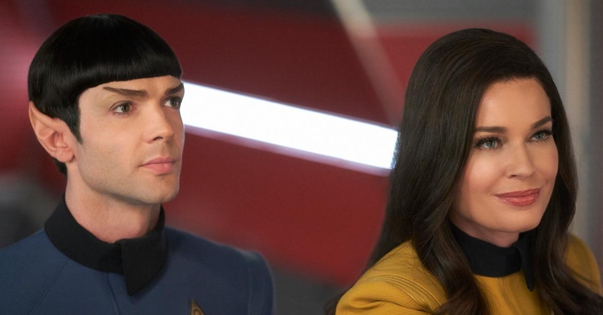 Ethan Peck as Spock; Rebecca Romijn as Number One