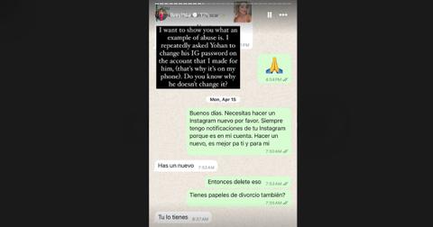 A text message between Daniele and Yohan.