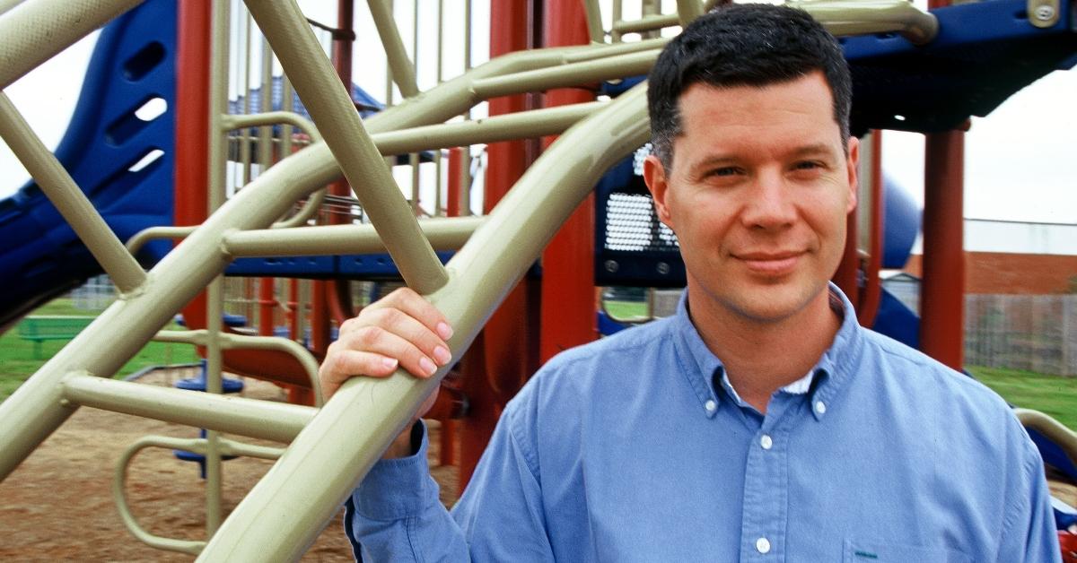 Rusty Yates stand in a playground