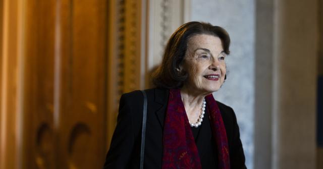 Dianne Feinstein leaves the Senate Chambers during a series of votes in the U.S. Capitol Building on May 11, 2022