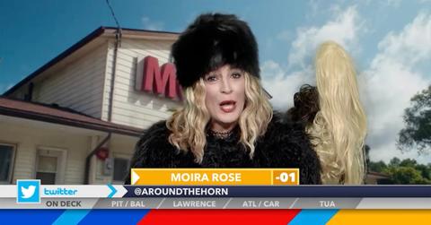 Sarah Spain as Moira Rose in 'Around the Horn'