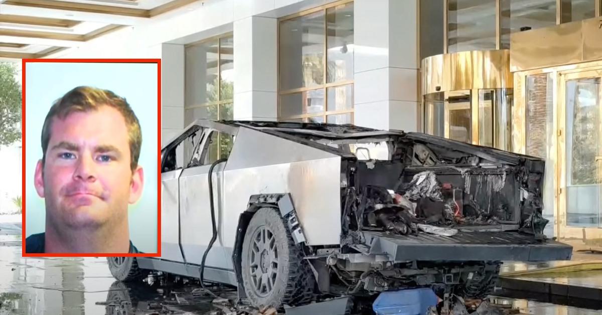 Matthew Alan Livelsberger and the Tesla Cybertruck he blew up.