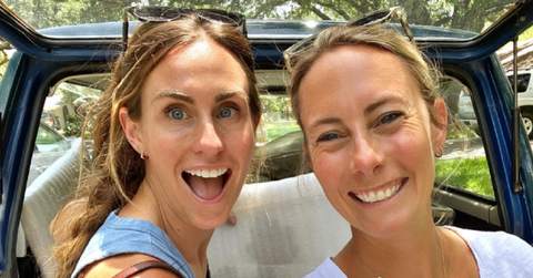 Kim Wolfe with her sister, Beth.