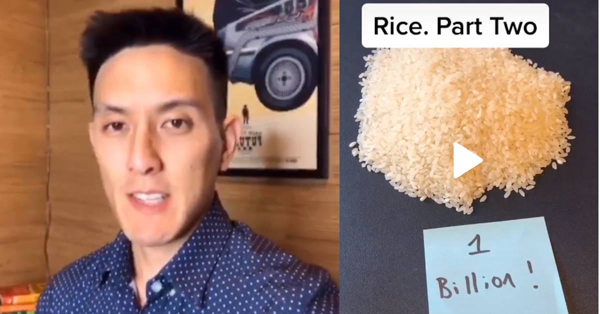 TikToker uses grains of rice to show how much  boss Jeff Bezos is  worth compared to other millionaires