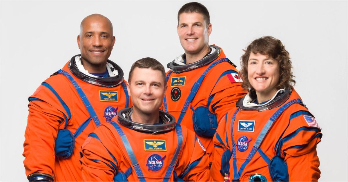 The crew of Artemis II posing for a photo