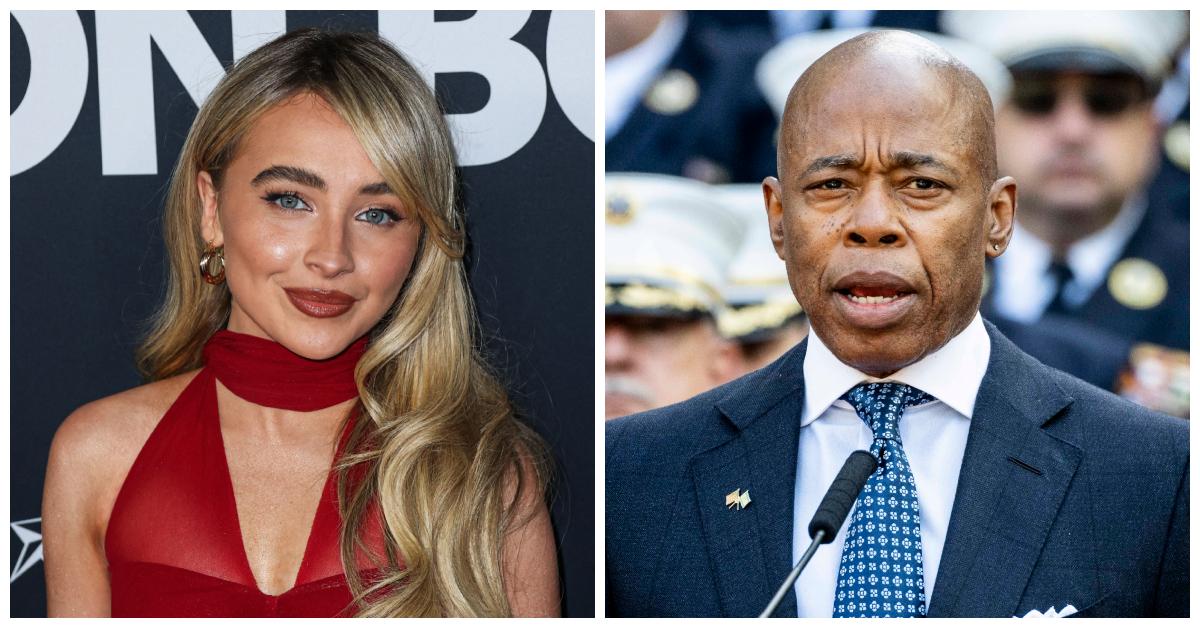 Sabrina Carpenter and Mayor Eric Adams.