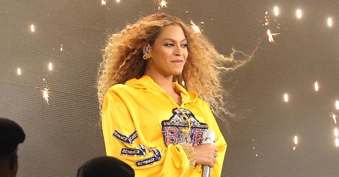 Beyonce performing on stage at Coachella.