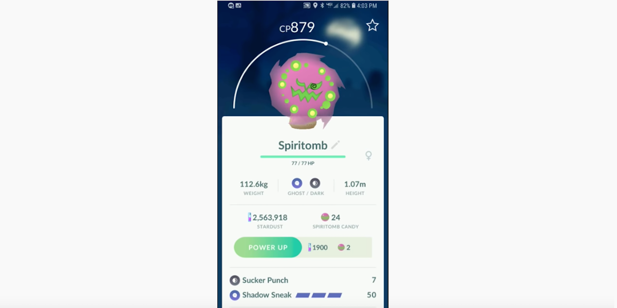 Spiritomb 2019 Service - Pokemon GO Account Service