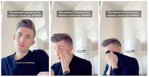 Paul Castle cries upon hearing news his book was banned