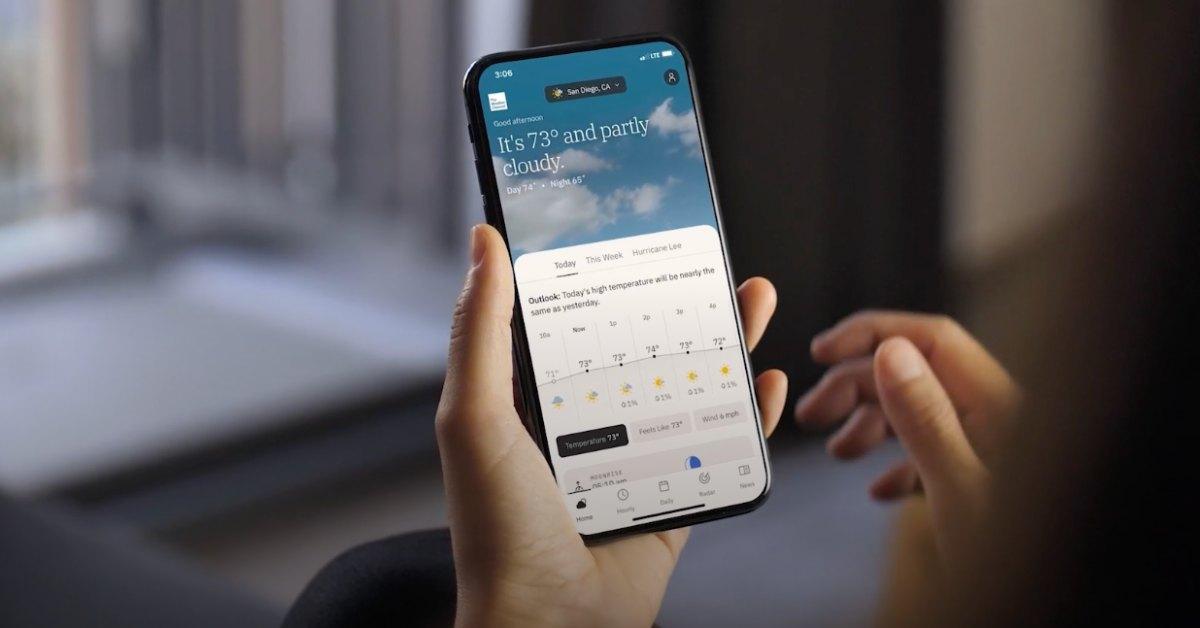 The Weather Channel app open on a phone.