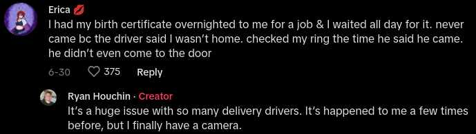 Castlery Delivery Pretends to Ring Doorbell to Fake Delivery