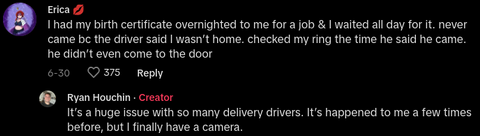 Castlery Delivery Pretends to Ring Doorbell to Fake Delivery