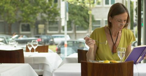 Woman Dining Alone Restaurant