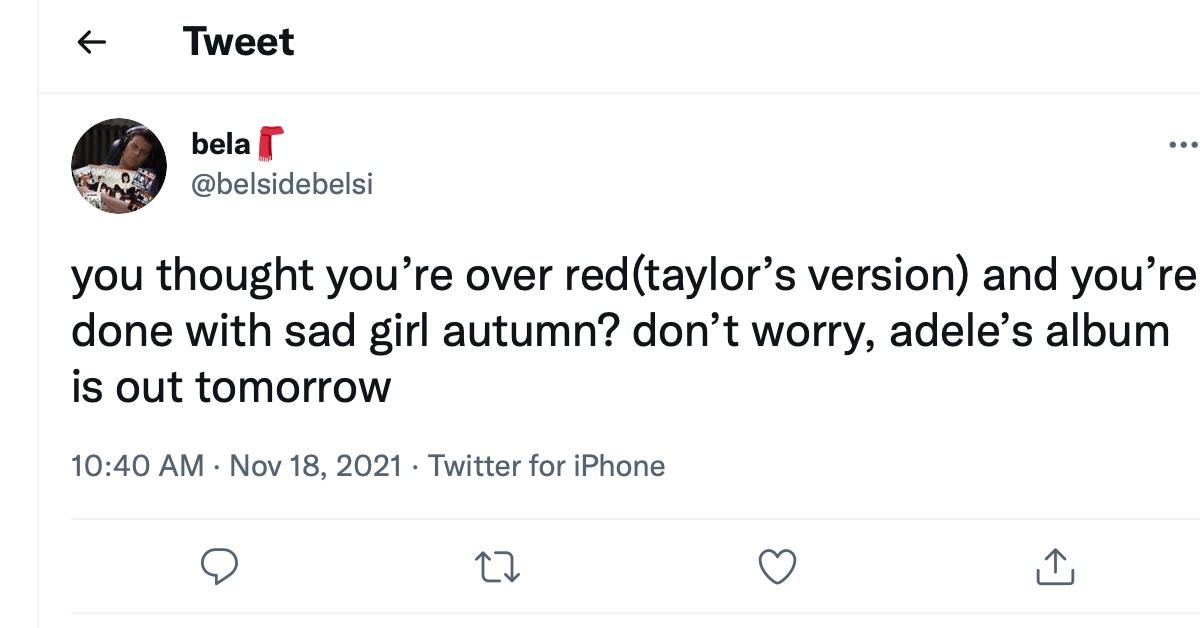 A tweet about Sad Girl Autumn