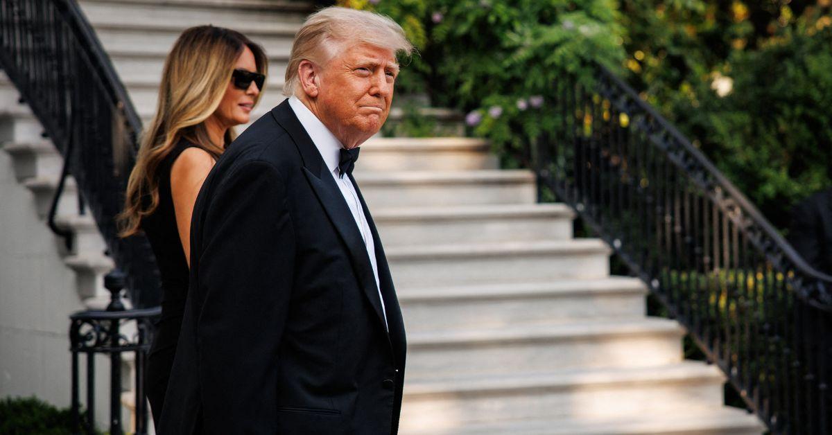 Donald and Melania Trump at the White House. 