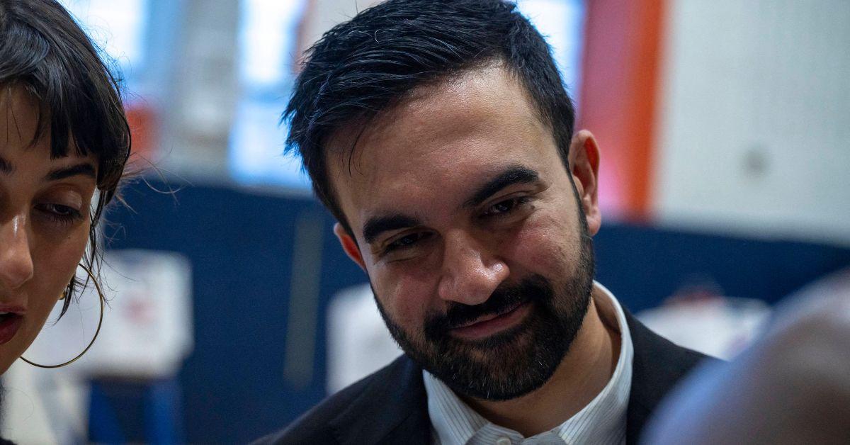 Zohran Mamdani on election day at a polling place.