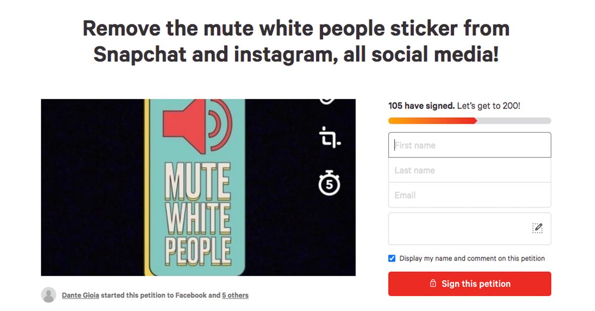 mute white people petition