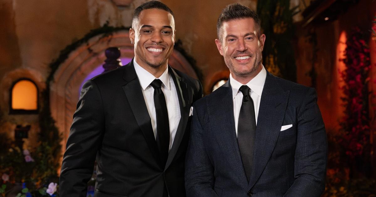 Grant Ellis and Jesse Palmer at The Bachelor Mansion