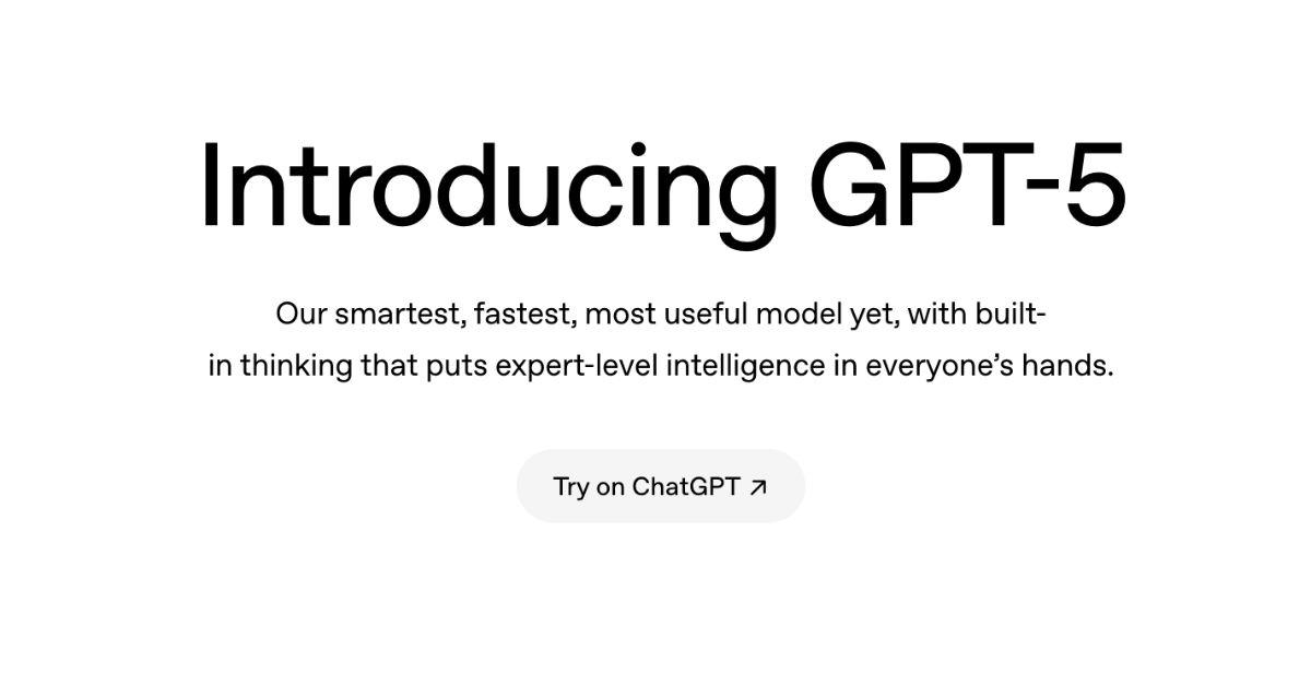 The title announcing that ChaptGPT 5 is here. 