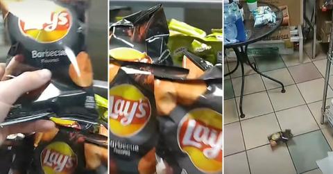 A Subway employee found a sealed bag of chips with no chips in it.