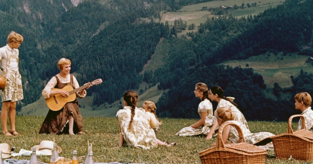 Julie Andrews singing in 'The Sound of Music'