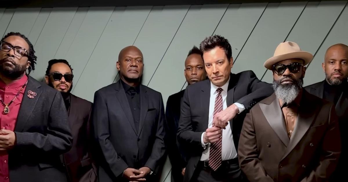 (l-r): The Roots and Jimmy Fallon for 'The Tonight Show'