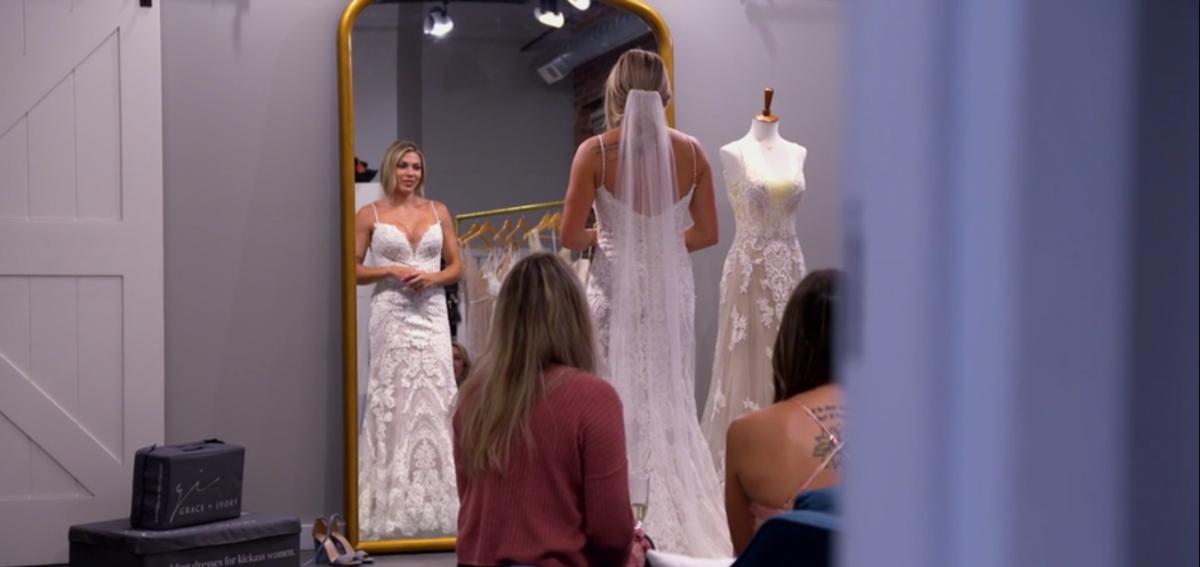 Madison in a wedding dress on MAFS