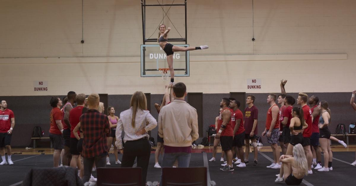 A practice session of the Navarro College Cheer team