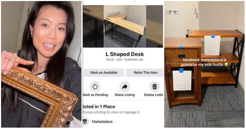 A woman sold a neighbor's free furniture online and made money for herself