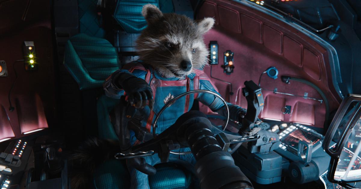 Rocket flying a ship in 'Guardians of the Galaxy Vol. 3'