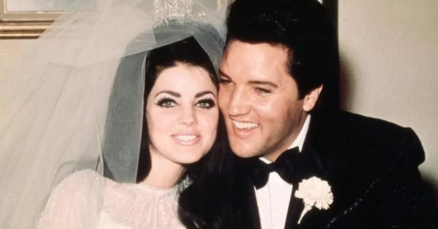 Elvis and Priscilla Presley on their wedding day