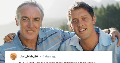 A man and nephew posing together